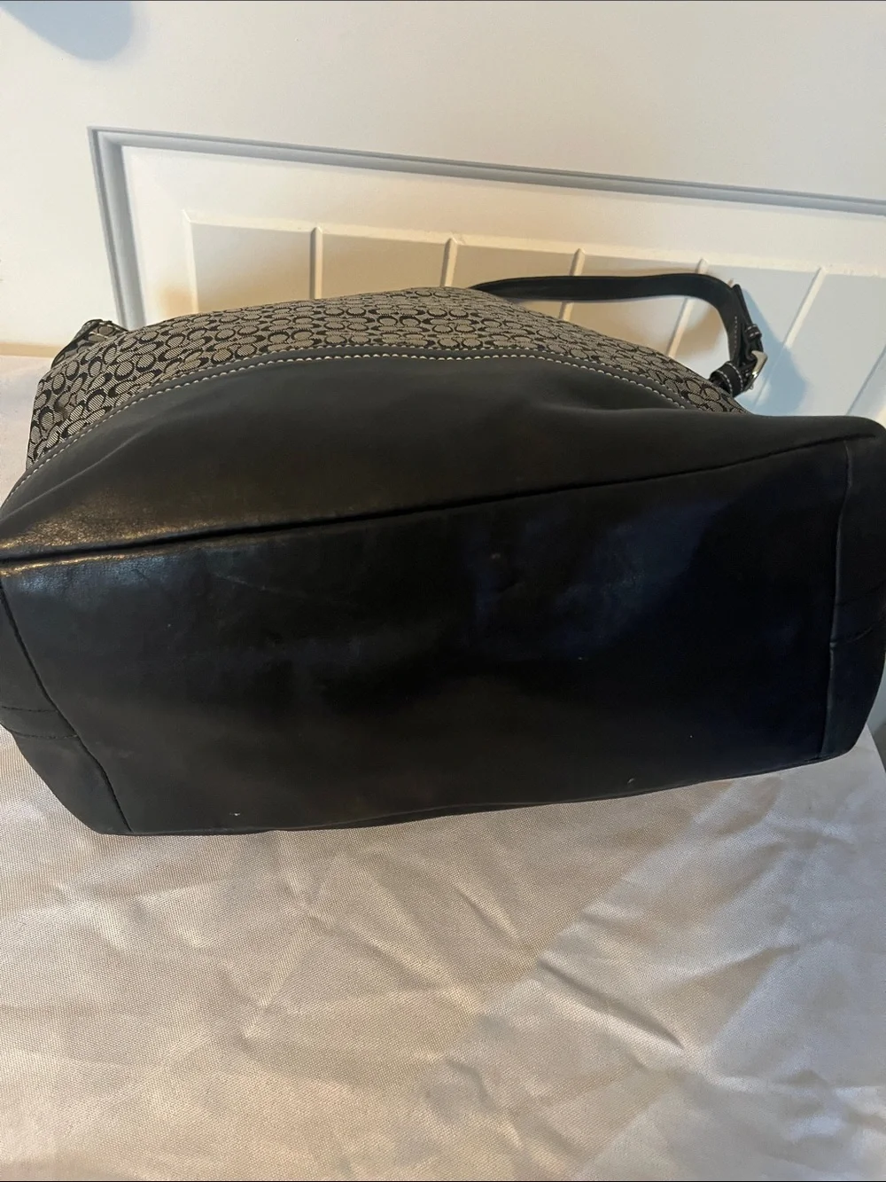 Coach signature Black and Gray Patterned Women’s Shoulder Bag